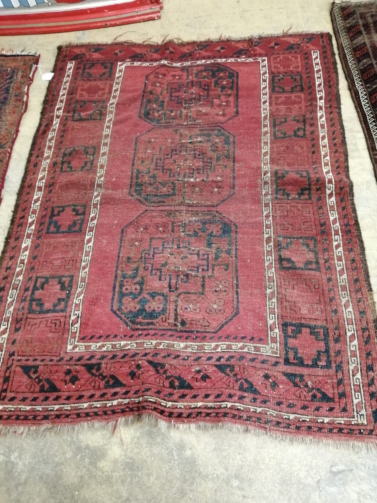Three small North West Persian rugs (worn), largest 205 x 122cm